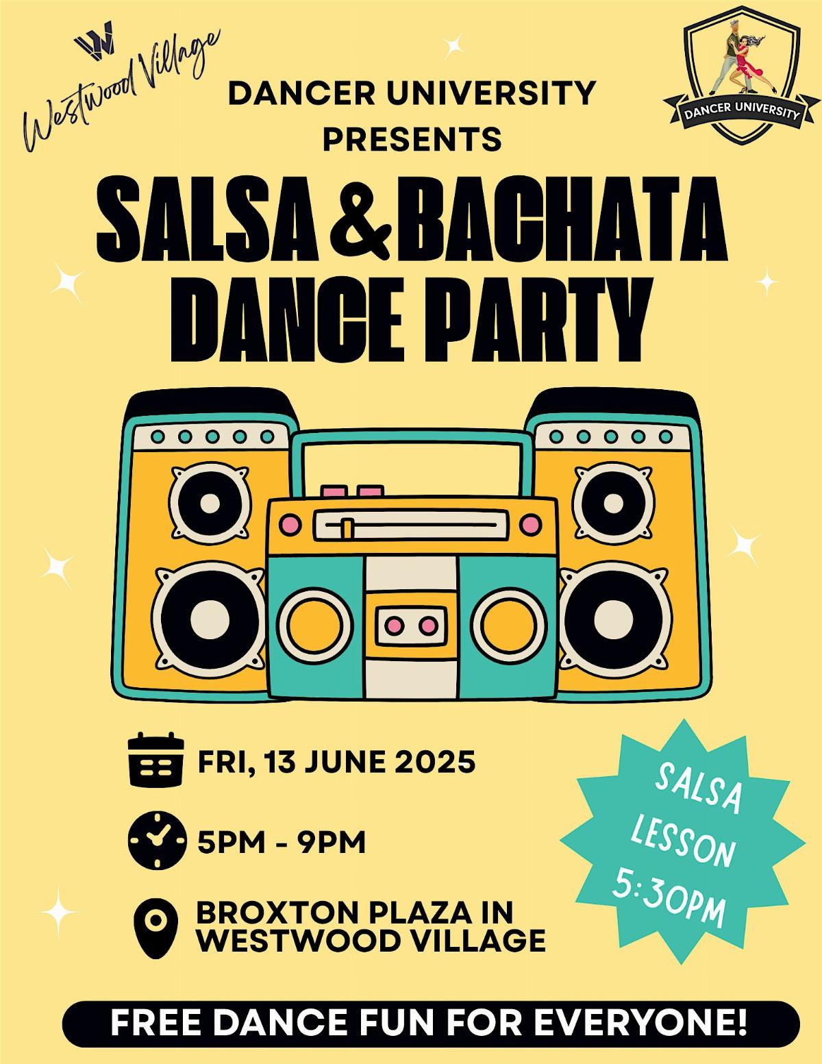Free Salsa and Bachata Party in Westwood Village!