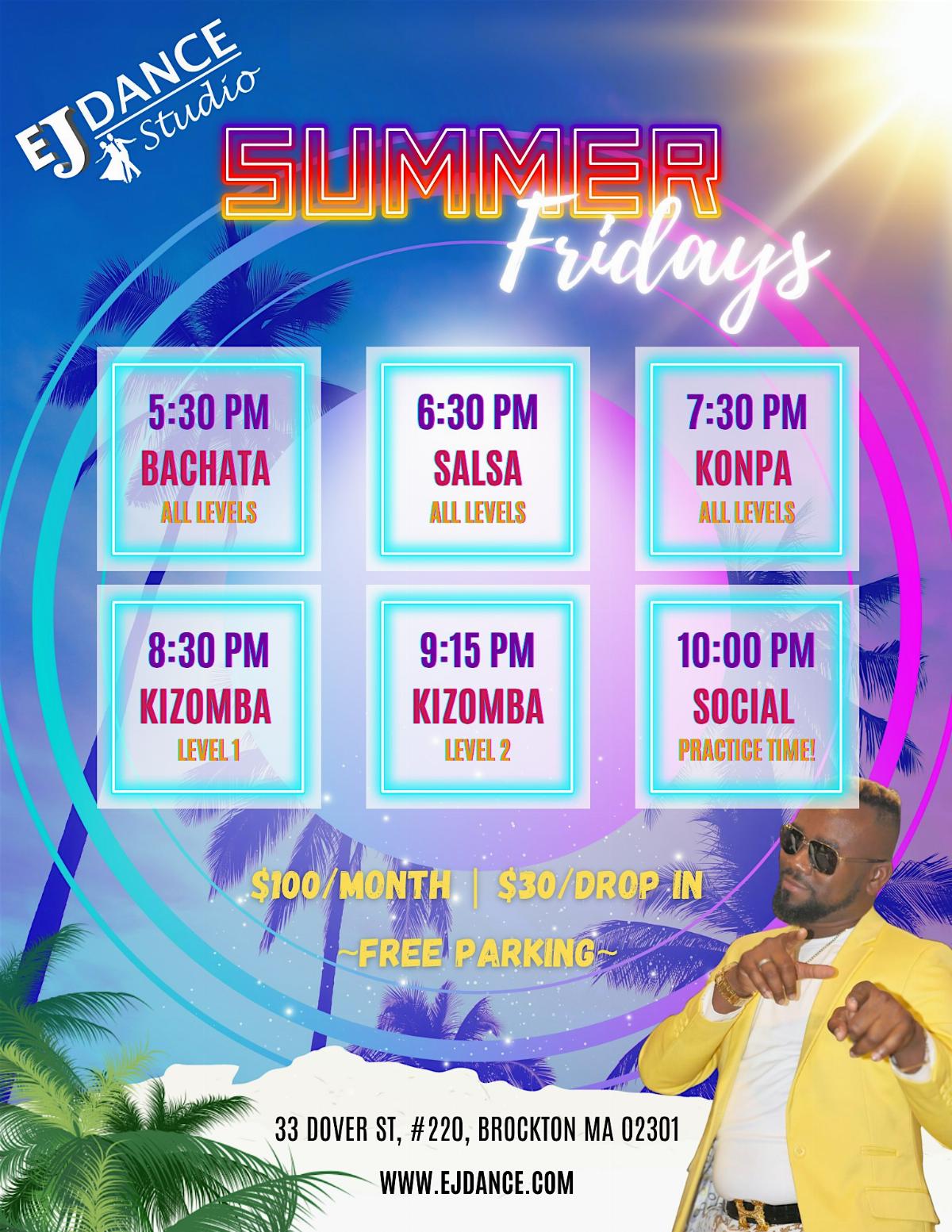 Summer Fridays: Bachata, Salsa, Konpa, Kizomba + Social @ EJDS