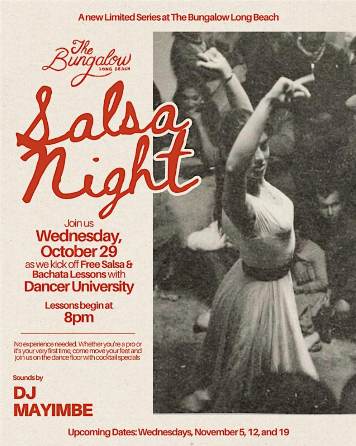 Free Salsa and Bachata Night at Bungalow Long Beach!