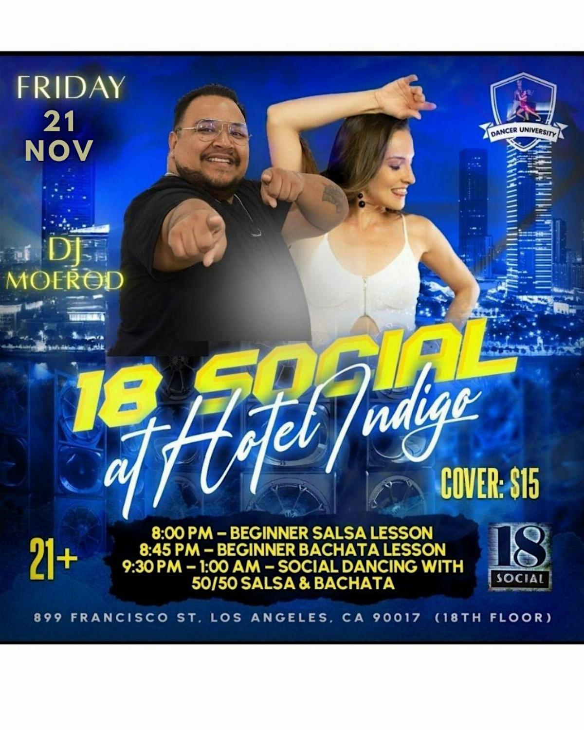 Salsa & Bachata on the 18th floor of Hotel Indigo!